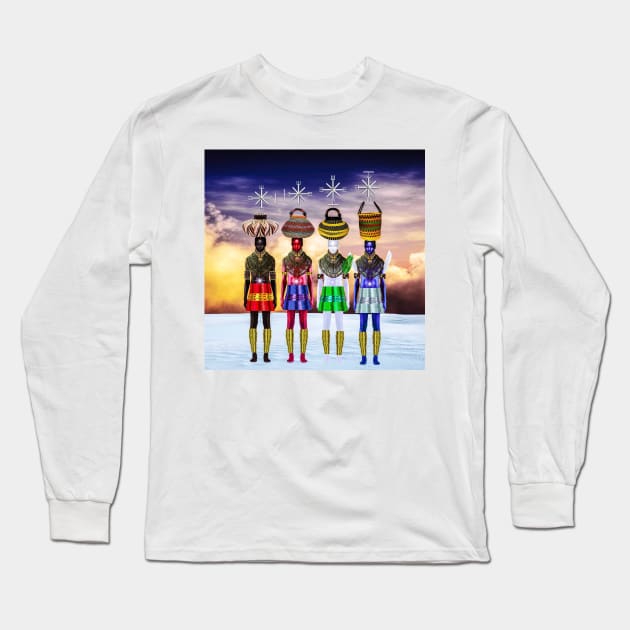 EKE, ORIE, AFO, NKWO / KPAKPANDO UMU INYOM By SIRIUS-UGO-ART Long Sleeve T-Shirt by uchenigbo